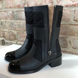High Black Chanel Boots